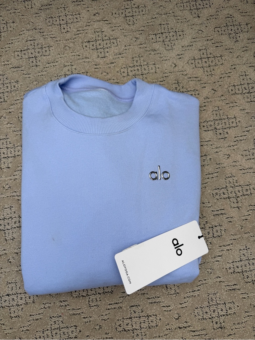 ALO Yoga unisex Light Blue Crewneck Sweatshirt